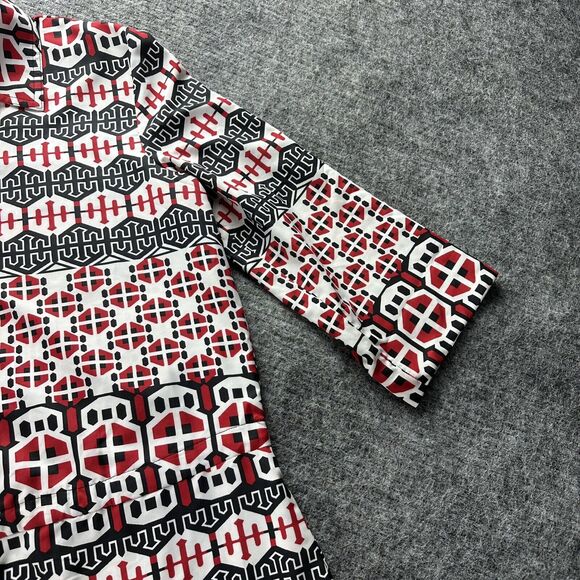 Calvin Klein Dress Womens 6 Drawstring Adjustable Waist Shirt Dress Geometric - Picture 3 of 11